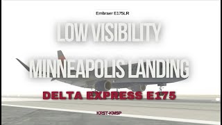 Low Visibility Minneapolis Landing  Delta Connection E175  Infinite Flight [upl. by Ilellan347]