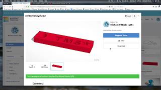 Tinkercad Keychain Indented Letters 2018 [upl. by Ketty]