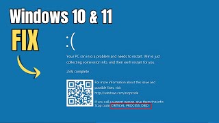 How To Fix quotCritical Process Died Error quot on Windows 10 amp 11 [upl. by Kaitlin]