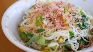 Okinawa Stir Fried Somen Noodles with Tuna Somen Chanpuru そうめんチャンプルー [upl. by Ynnej]