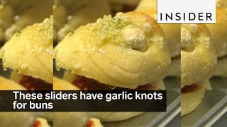 These sliders have garlic knots for buns [upl. by Haral]