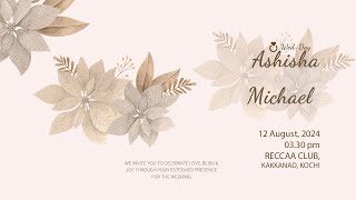 ASHISHA amp MICHAEL  WEDDING LIVE STREAMING [upl. by Ailssa482]