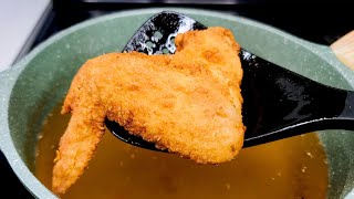 easy fried chicken wings recipe no eggs milk or batter [upl. by Lacim754]