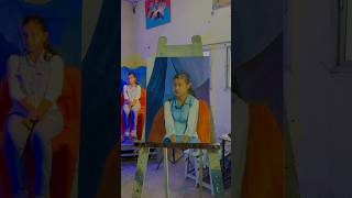 Live portrait painting in art college lavinagar oilpainting artcollege art [upl. by Magill]