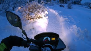 So much snow Scooter trip in winter [upl. by Hepza]