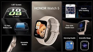 HONOR Watch 5 Debuts with Larger Display Advanced Health Features amp Long Battery Life [upl. by Nahgen]