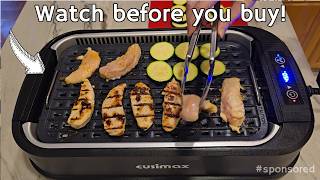 Indoor Smokeless Grill and Griddle BBQ by Cusimax Demo and Review [upl. by Shanleigh]