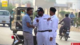 Fake Traffic Police Funny Prank Prank in Pakistan prank [upl. by Adiaj]