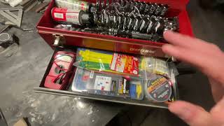 Craftsman Mechanics 4 drawer Tool box tour [upl. by Ydnerb]