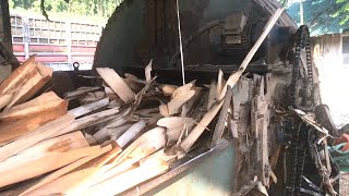 Wood chipping of all kinds  raw materials for paper production woodworking construction [upl. by Screens]