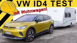 VW ID4 Test mit WOHNWAGEN amp Praxisreichweite  Funktioniert CAMPING mit EAuto [upl. by Atikahs]