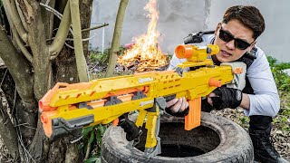 LTT Game Nerf War  SEAL X Warriors Nerf Guns Fight Crime Mr Zero Crazy Bandits Diamond Dragon hill [upl. by Ardnaxela]