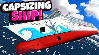 Cruise Ship Capsizes in High Waves in Stormworks Sinking Ship Survival [upl. by Jensen]