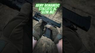 ARMY ARMAMENT R618 6MM PRO SHOP STACCATO XC SLOW MO staccato airsoftnation youtubeshorts shorts [upl. by Celio]