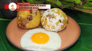 ‼️BOLONES 🇪🇨CON PLÁTANOS COCIDOS EN AGUA😍😘👌 [upl. by Lalaj]