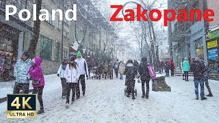 Zakopane Poland 🇵🇱 4K Winter Heavy Snowfall January 2022 [upl. by Allecsirp]