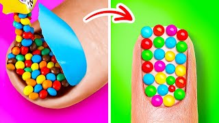 INCREDIBLE NAILS HACKS  Long VS Short Nails Beauty Struggles And DIY Girly Tricks By 123 GO Hacks [upl. by Gnurt]