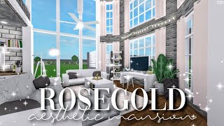 BLOXBURG RoseGold Aesthetic Mansion  Build Battle w Alixia [upl. by Ailes]