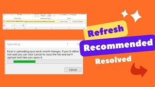 Refresh Recommended Excel  Resolved [upl. by Lleumas29]