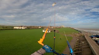 Insanity Kitelooping above rooftop height over land  Kite landboarding extreme winter session😍😍🪁🪁🛹 [upl. by Nylleoj]