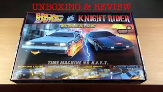 Scalextric Back to the Future Vs Knight Rider unboxing and review [upl. by Syhr]