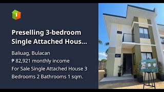 Preselling 3bedroom Single Attached House For Sale in Springdale Baliuag Bulacan [upl. by Anahsirk154]