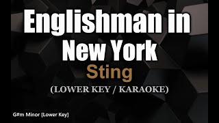 Englishman in New York LOWER KEY  Sting Karaoke Version [upl. by Folger]