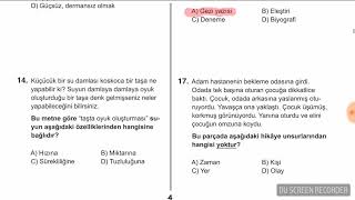 6SINIF TÜRKÇE BURSLULUK SINAVI SORU VE CEVAPLARI 3 HAZİRAN 2018 [upl. by Jemimah]