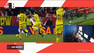 Ben Brereton Diaz goal vs Sevilla disallowed by VAR laliga villarreal sevilla [upl. by Eidnew593]