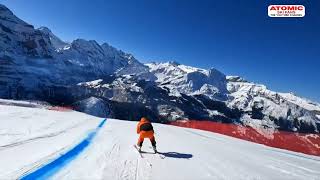 Wengen downhill Jan 13 2024  Race inspection with Gauthier de Tessières and the race course [upl. by Yeoj]