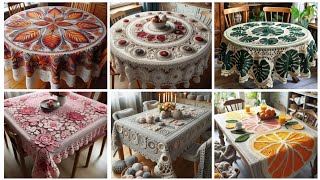 Latest beautiful crochet knit table cloth  table clothes runners ideas [upl. by Schnorr]