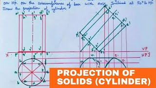 Projection of Solids in Engineering Drawing  Cylinder I EG  Tamil [upl. by Htiderem294]