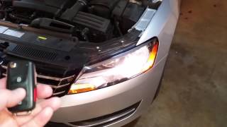 20122015 Volkswagen Passat  Testing Key Fob After Changing Battery  Parking Lights Flashing [upl. by Khajeh]