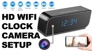 REVIEW  HD WiFi Spy Camera Alarm Clock 1080p Unboxing amp Setup With HDMiniCam Android Application [upl. by Wahlstrom550]