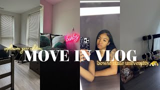 ep 3 COLLEGE MOVE IN DAY VLOG  bowie state university [upl. by Hurd]