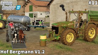 Feeding Cows Calves amp Rabbit Spreading Manure│Hof Bergmann│FS 22│Timelapse11 [upl. by Akinom]