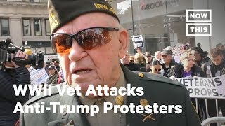 WWII Veteran Attacks AntiTrump Protesters at Parade  NowThis [upl. by Garate]