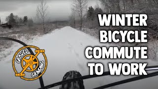 Snowy Commute to Work on the Fat Tire Bicycle [upl. by Hose]