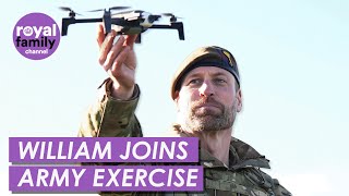 Prince William Flies Drone During Army Live Firing Exercise [upl. by Emanuel]