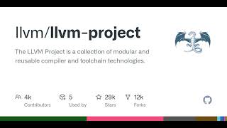 GitHub  llvmllvmproject The LLVM Project is a collection of modular and reusable compiler and [upl. by Llertnad961]