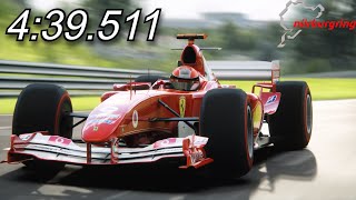 Ferrari F2004 with Pirelli slicks  Nordschleife full lap [upl. by Malone]