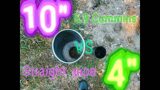 59 Cummins straight pipe 4quot exhaust tip vs 10quot sound comparison [upl. by Lapo]