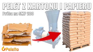 Pelet z kartonu papieru makulatury Testujemy mieszankę z trociną na peleciarcę SMP 200 [upl. by Abil24]