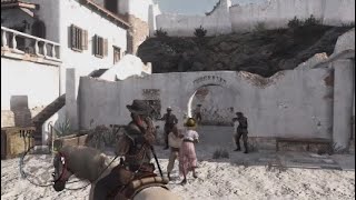 Red Dead Redemption John Gaines Honor And Fame By Saving A Stranger In Mexico Early In The Game [upl. by Ayortal]