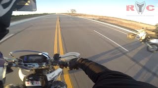 WR450F vs DRZ400SM drag race and comparison [upl. by Sutphin]