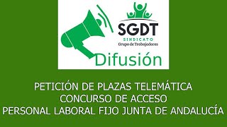 PETICIÓN DE PLAZAS TELEMÁTICA  CONCURSO ACCESO JUNTA DE ANDALUCÍA [upl. by O'Conner]