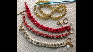 PULSERAS EN CROCHET PUNTO DE CONCHITAS [upl. by Aneeuq]