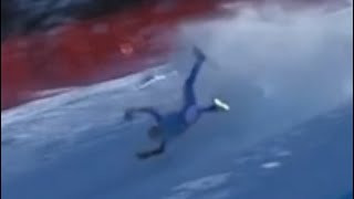 Alexis Painturault Wengen Ski Crash at 130kmh [upl. by Qooraf272]