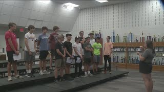 Johnston Middle School choir members performing with Foreigner at Iowa State Fair [upl. by Mandy676]