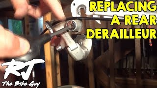 How To ReplaceUpgrade Rear Derailleur On A Bike [upl. by Oralla]